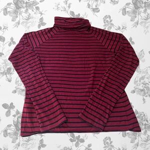 Striped Long Sleeve Turtleneck Tee